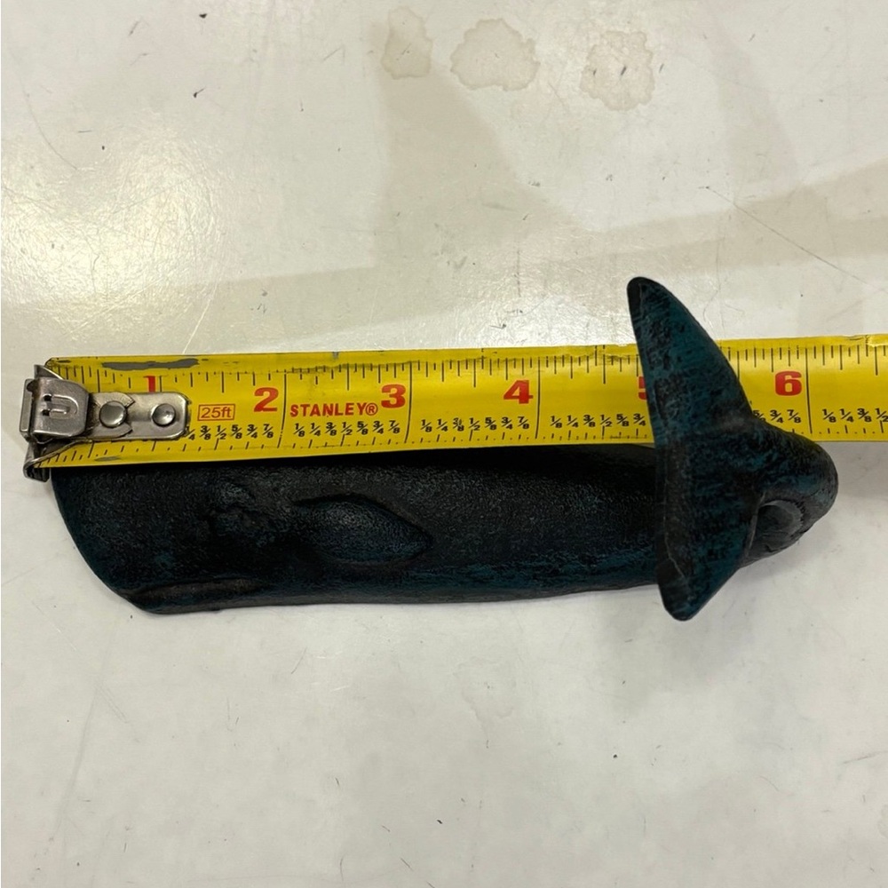 Seaworn Blue Cast Iron Whale Hook - 6" - Picture 8 of 9